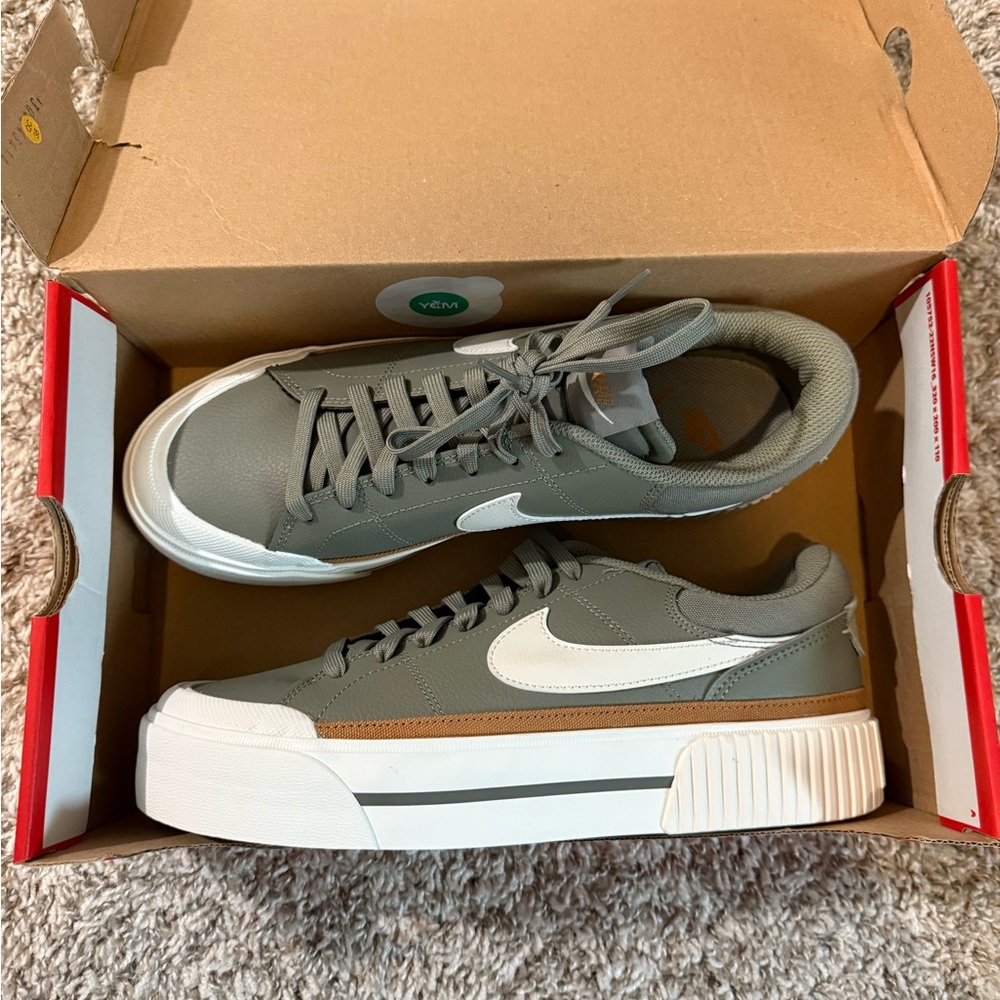 Nike Women's Olive and White Sneakers